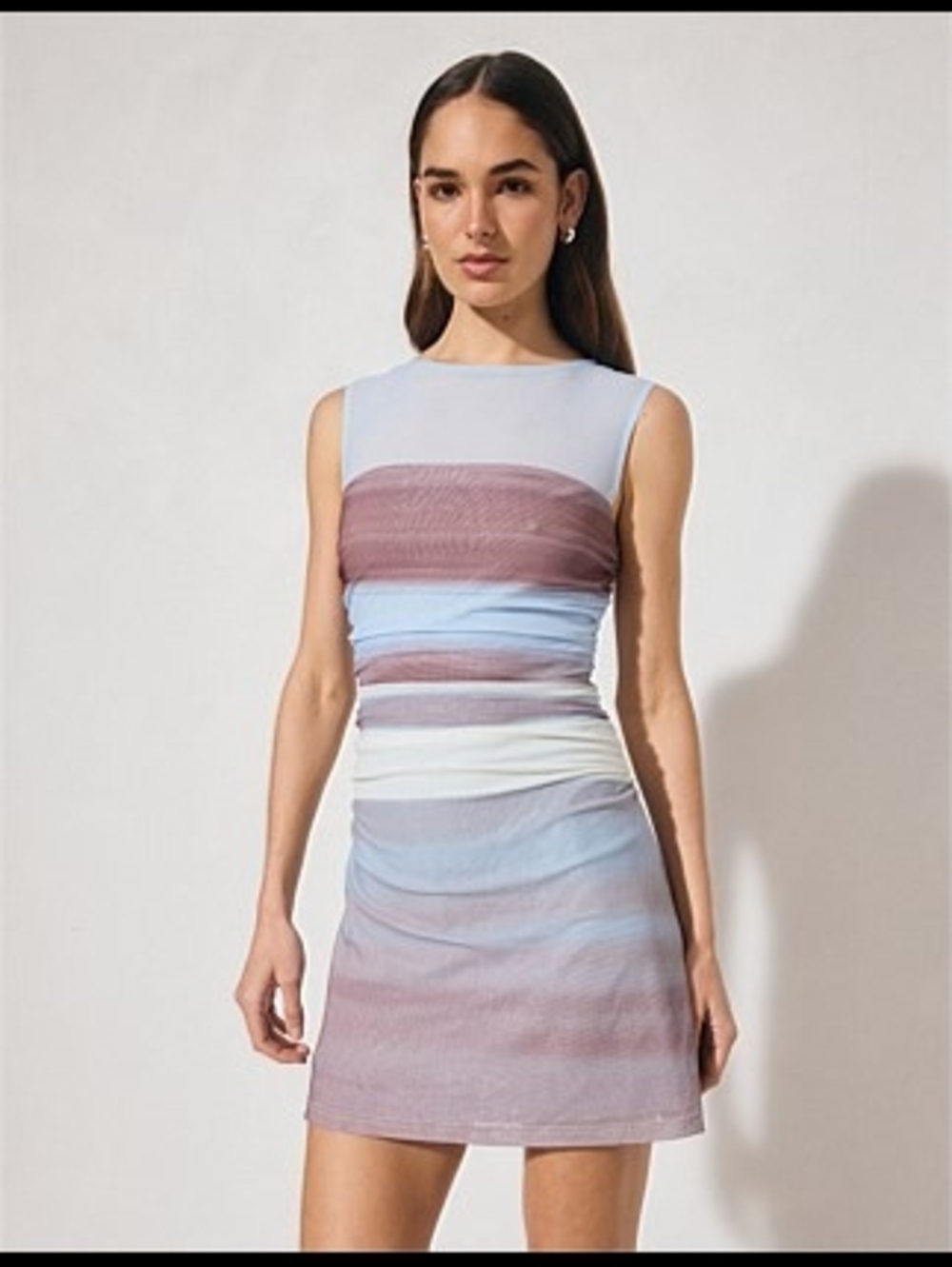 NWT MON RENN Chroma Mini Dress Dusk Stripe Size M